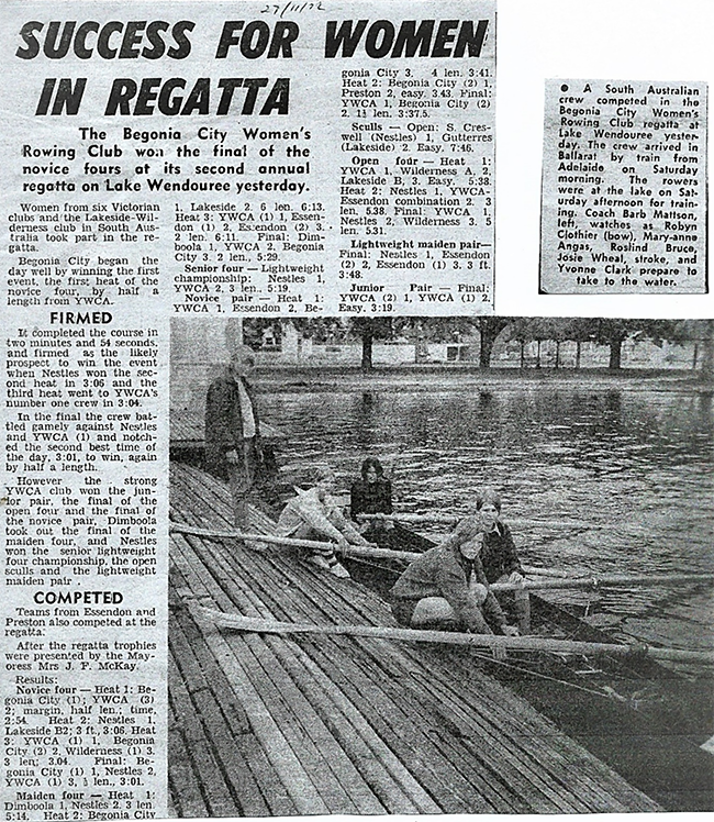 success for women in regatta newspaper article